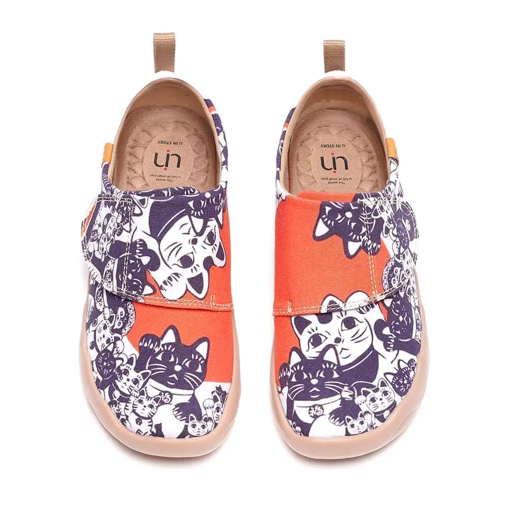 -Maneki neko- Art Designed kids Fashion Canvas Shoes