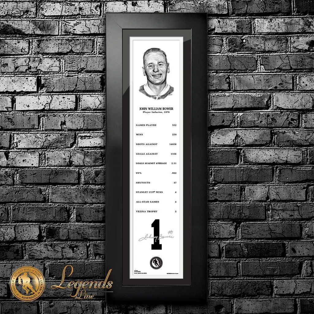 1976 Johnny Bower - NHL Legends 6x22 Frame