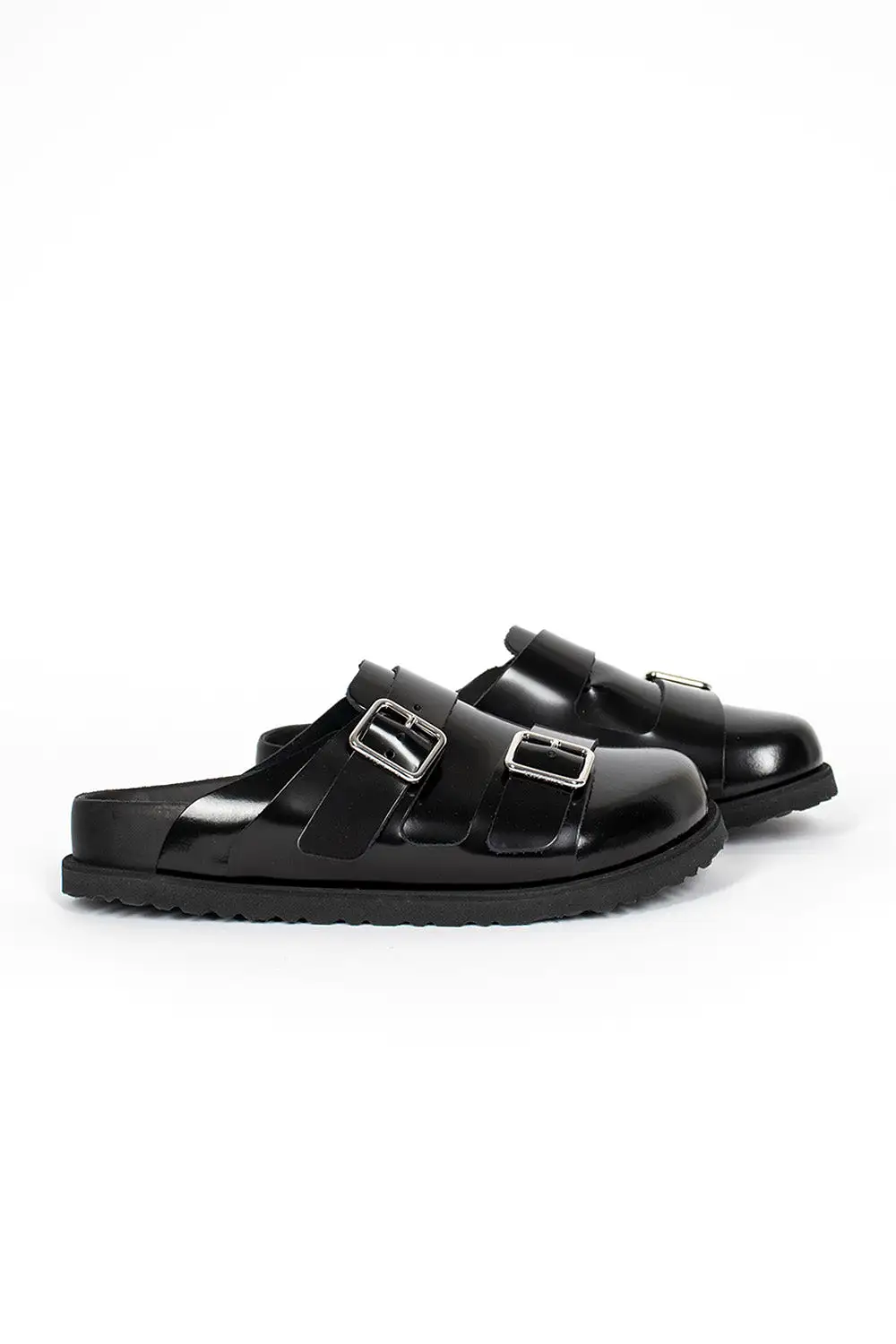 222 West Leather Sandals Black