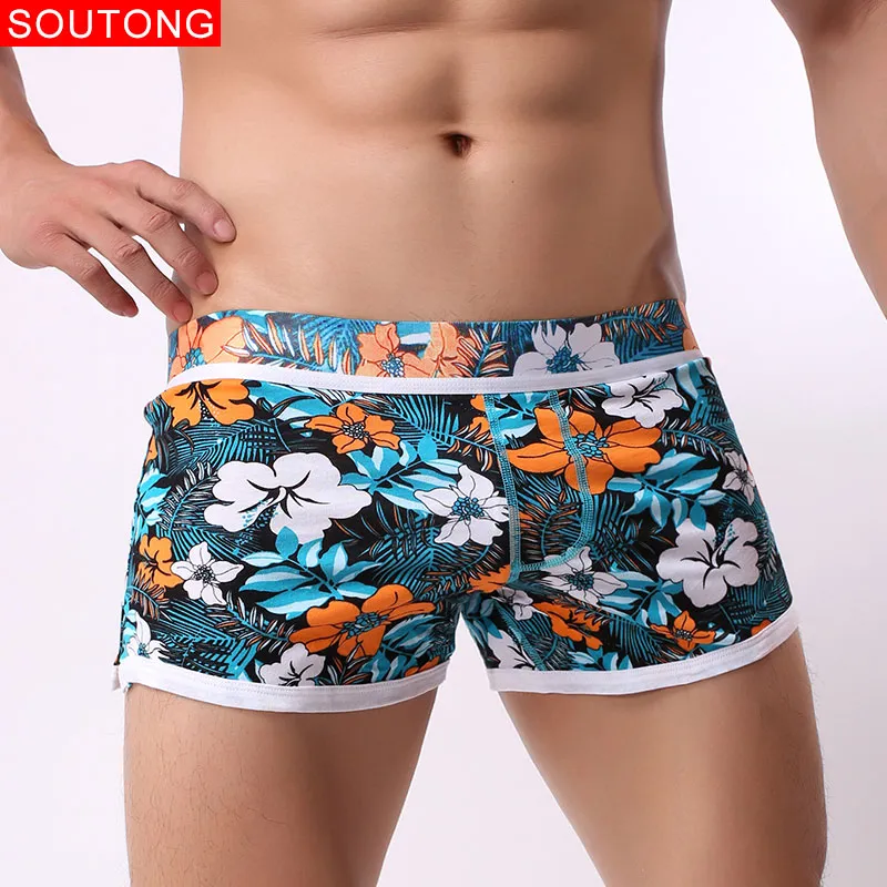 3Pcs/lot Brand Sexy Men Underwear Comfortable Loose Trunks Cueca Cotton Boxer