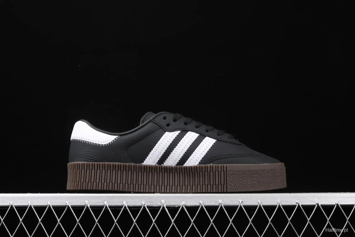 Adidas Sambarose B28156 clover retro black and white thick soles high board shoes