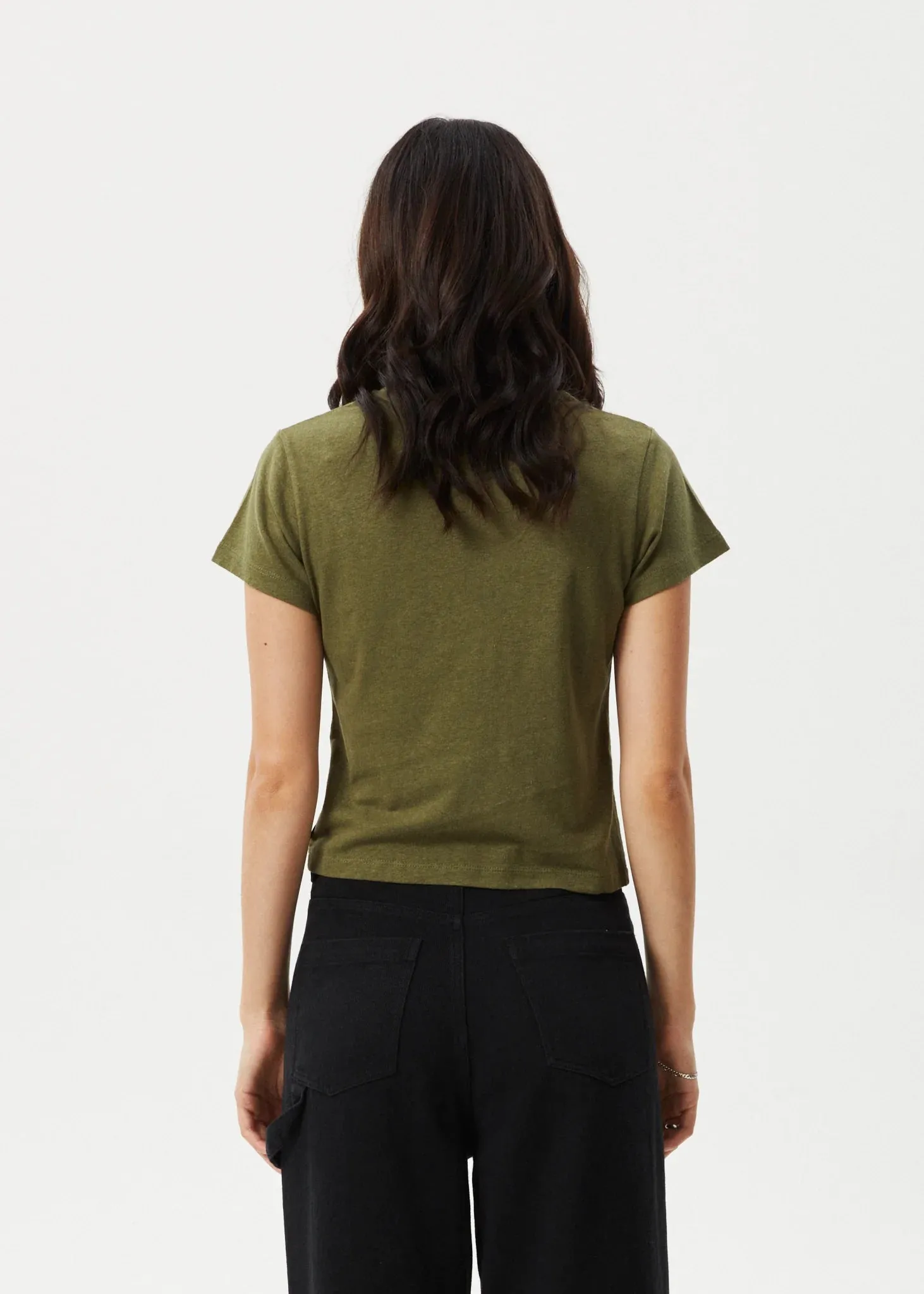 Afends Hemp Baby Tee Carmen Military