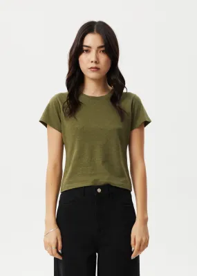 Afends Hemp Baby Tee Carmen Military