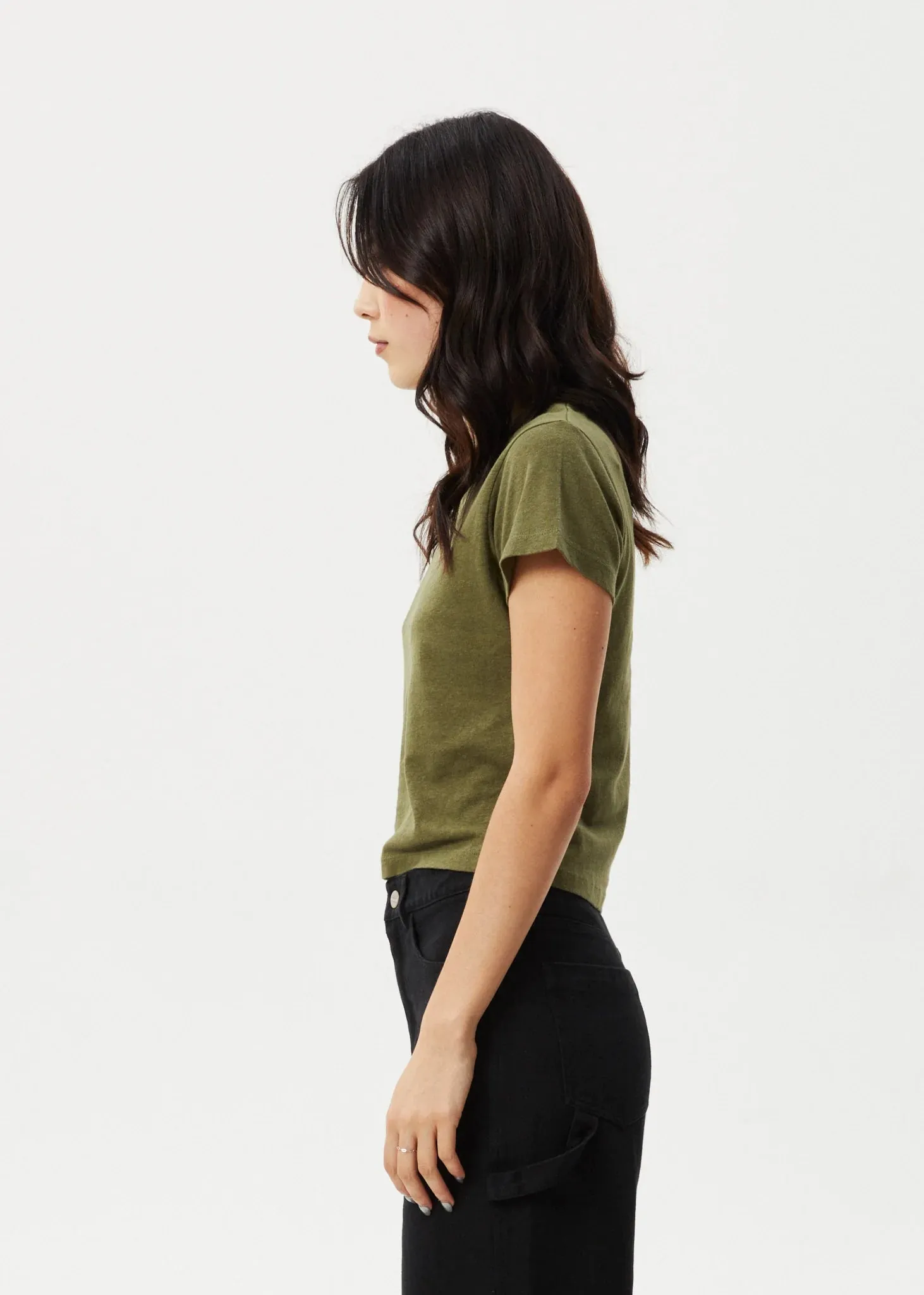 Afends Hemp Baby Tee Carmen Military