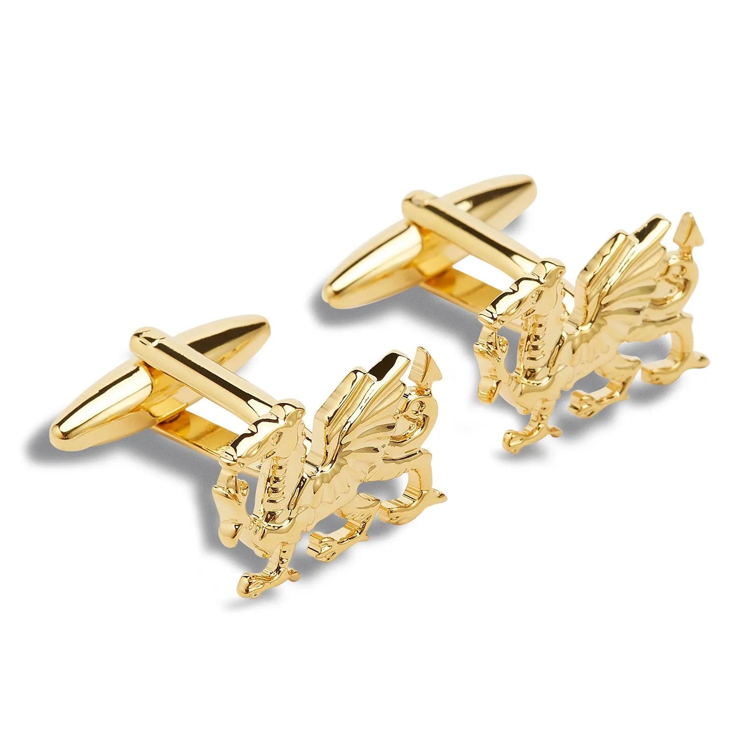 Antique Gold Welsh Dragon Cufflinks