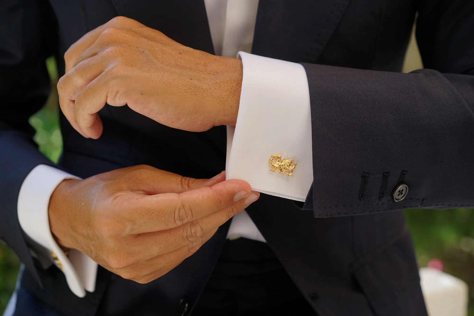 Antique Gold Welsh Dragon Cufflinks