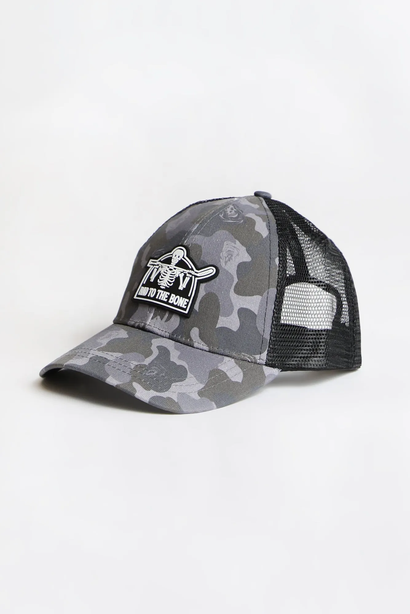 Arsenic Mens Skull Patch Camo Trucker Hat