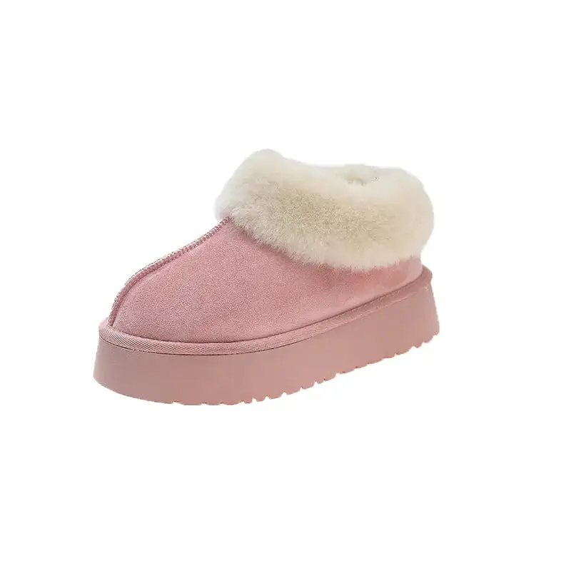 Ashore Shop Women Slippers Micro Suede Fuzzy Shearling Lining Ankle Moccasin Bootie