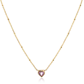 Bezel Heart Necklace