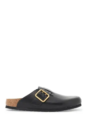 Birkenstock Boston Bold Leather Clog With Sab   Black