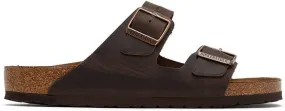 Birkenstock Brown Regular Oiled Leather Arizona Sandals