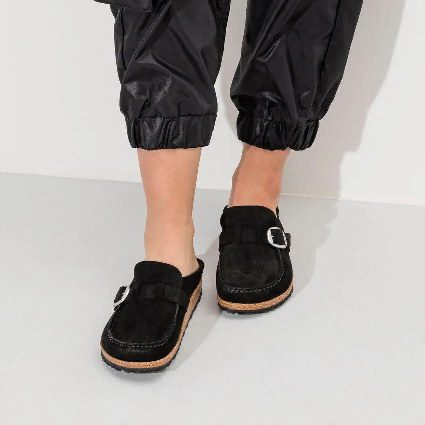 Birkenstock Buckley Suede Leather Clog in Black