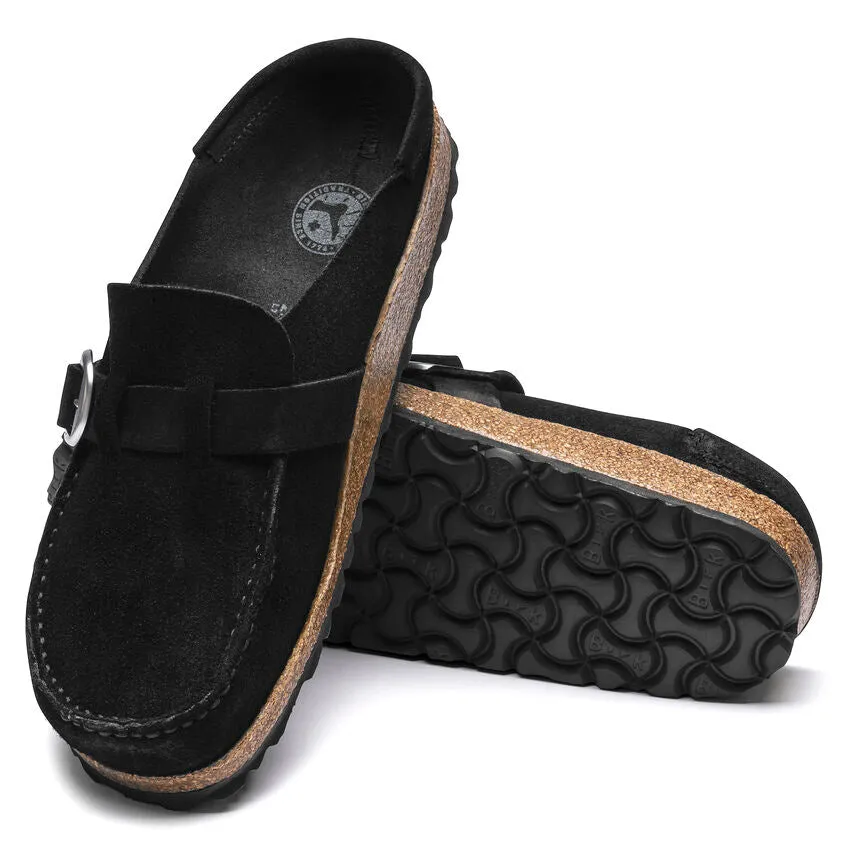 Birkenstock Buckley Suede Leather Clog in Black