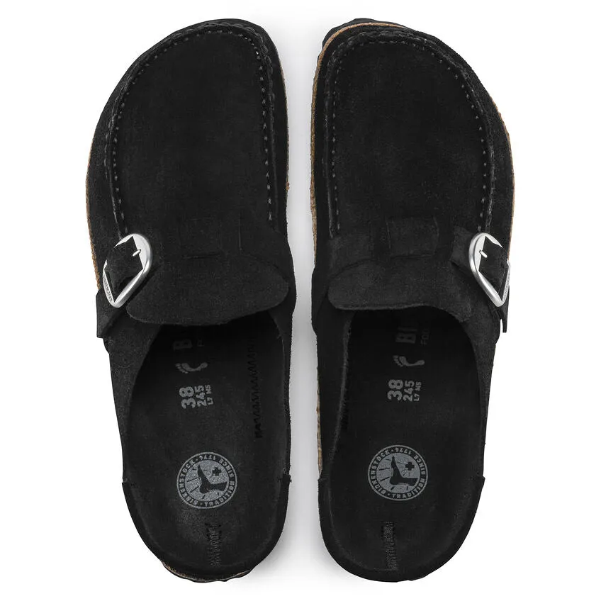 Birkenstock Buckley Suede Leather Clog in Black