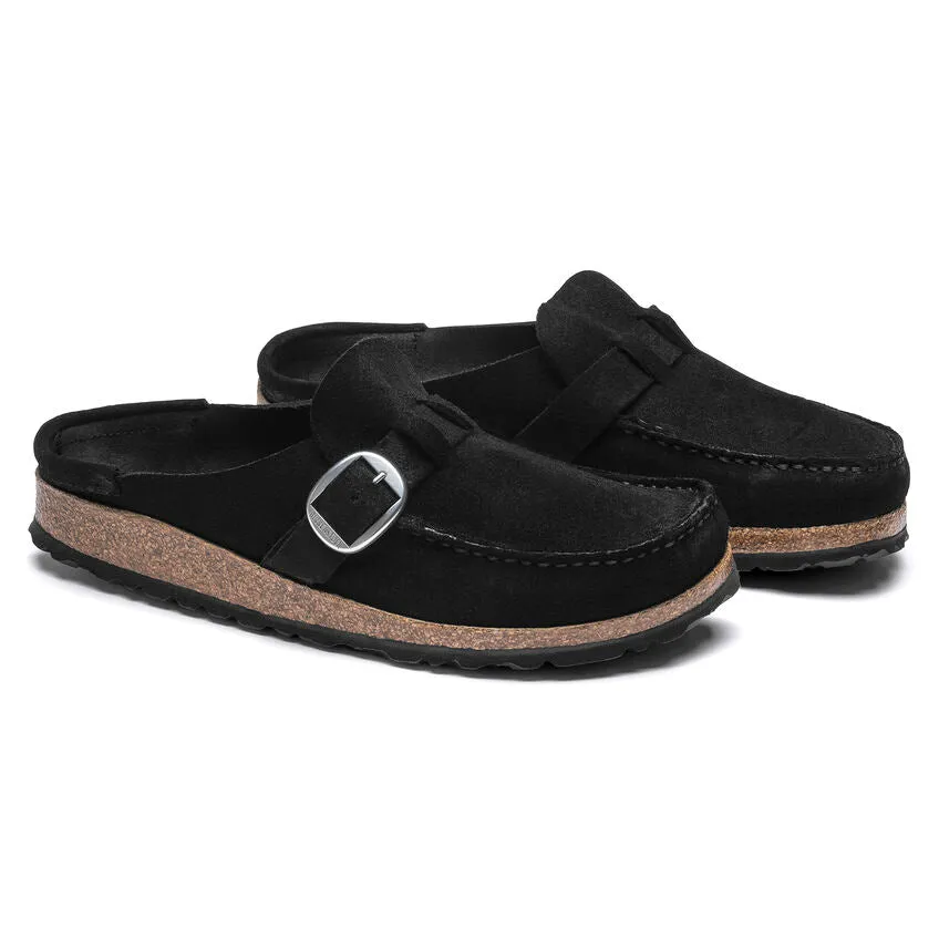 Birkenstock Buckley Suede Leather Clog in Black