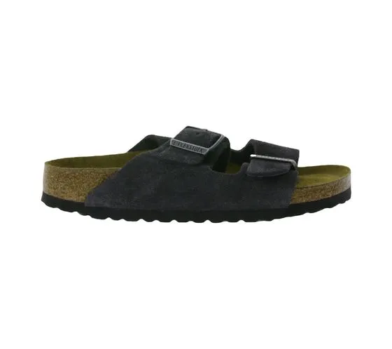 BIRKENSTOCK Mules pour femmes Arizona BS fabriquées en Allemagne largeur étroite 0552323 gris velours