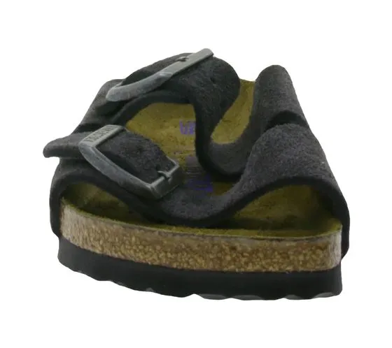 BIRKENSTOCK Mules pour femmes Arizona BS fabriquées en Allemagne largeur étroite 0552323 gris velours