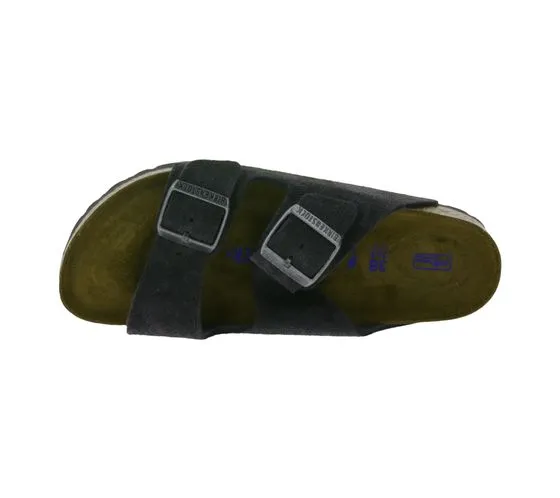 BIRKENSTOCK Mules pour femmes Arizona BS fabriquées en Allemagne largeur étroite 0552323 gris velours