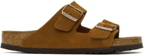 Birkenstock Tan Regular Suede Soft Footbed Arizona Sandals