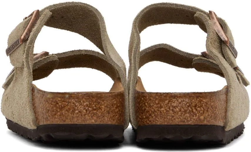 Birkenstock Taupe Regular Suede Soft Footbed Arizona Sandals