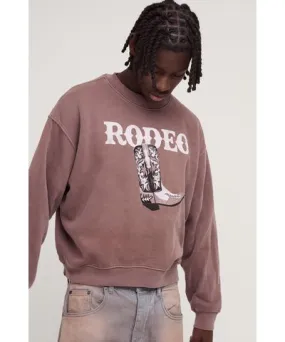 boohoo Mens Oversized Boxy Washed Rodeo Graphic Sweatshirt