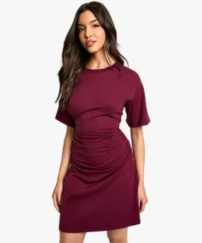 boohoo Womens Ruched Side T-Shirt Mini Dress