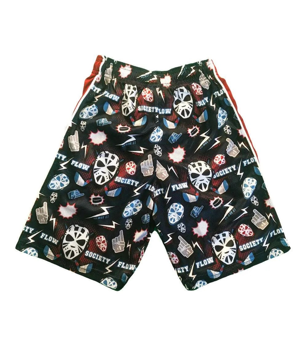 Boys Black Hat trick Attack Shorts