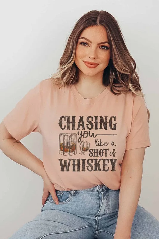 CHASING WHISKEY GRAPHIC TEE PLUS SIZE