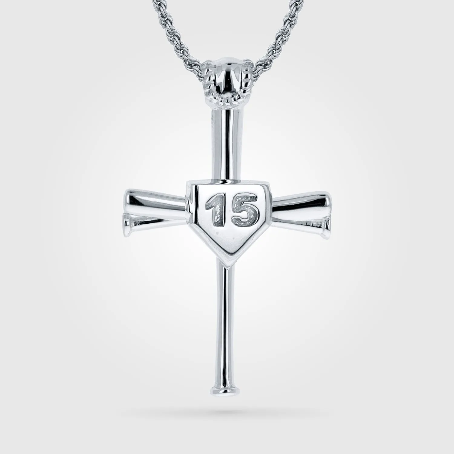 Custom Number 2.0 Baseball Bat Cross Necklace | Gold