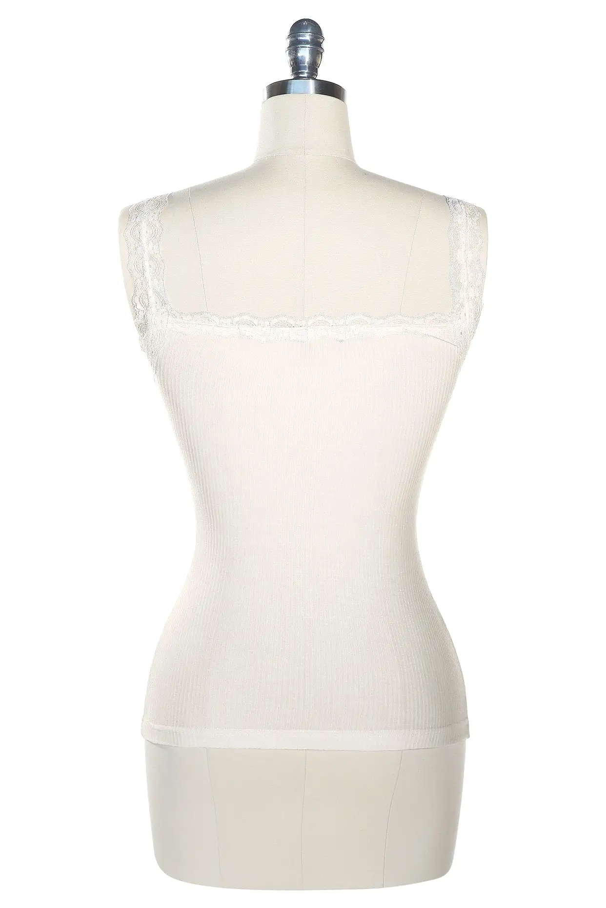 D'Amour Lace Trim Singlet (Off White)