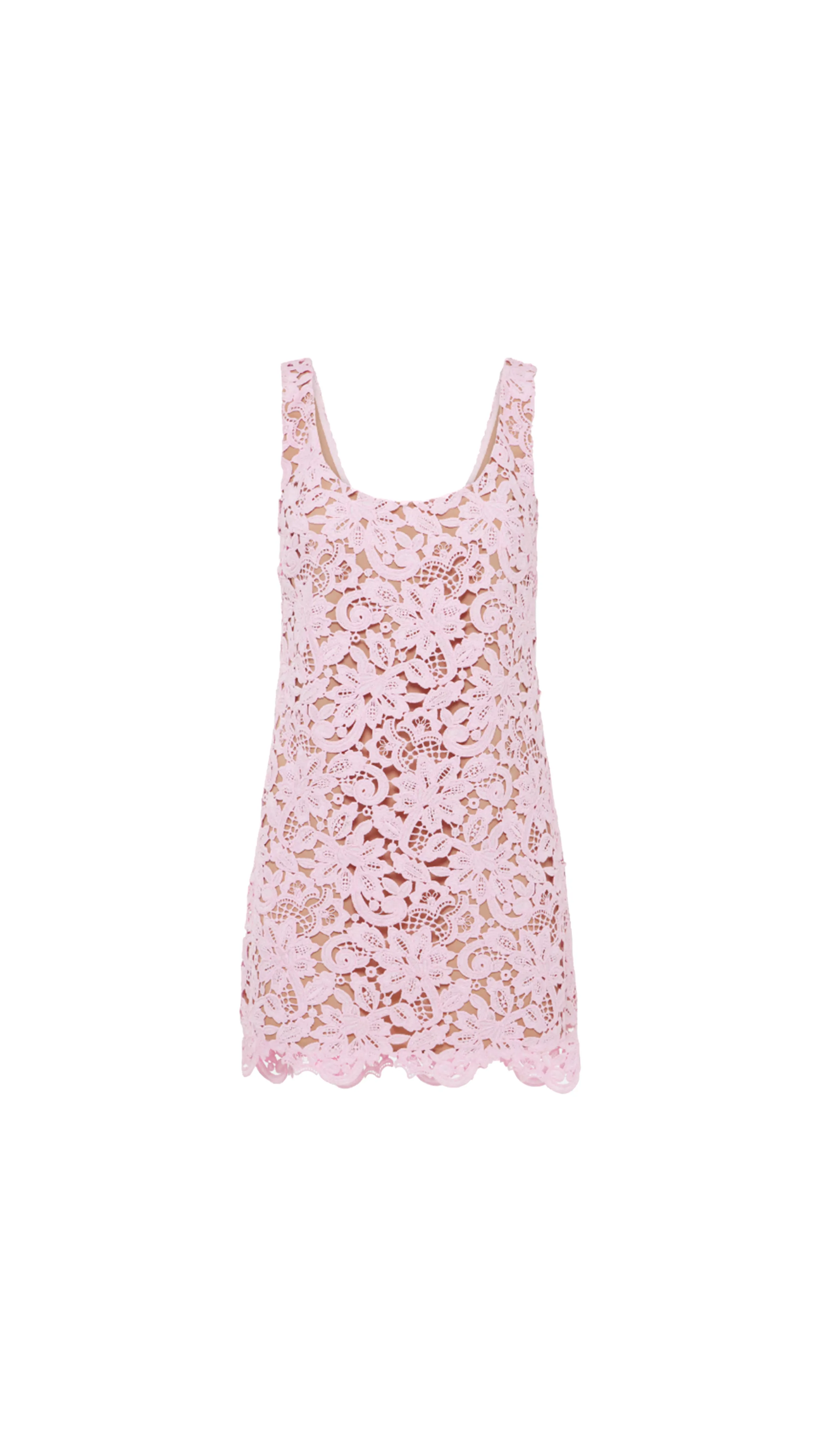 Floral Lace Mini Dress - Pink