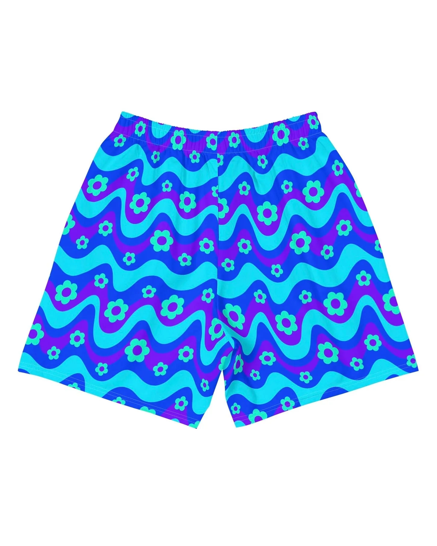 Flower Power Blue Athletic Shorts