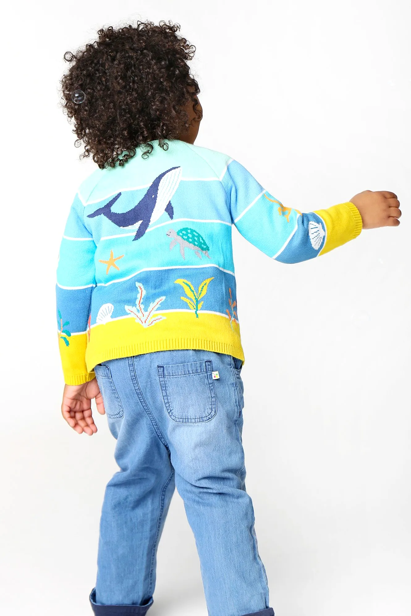 Frugi Tropical Sea Underwater Reva Knitted Cardigan