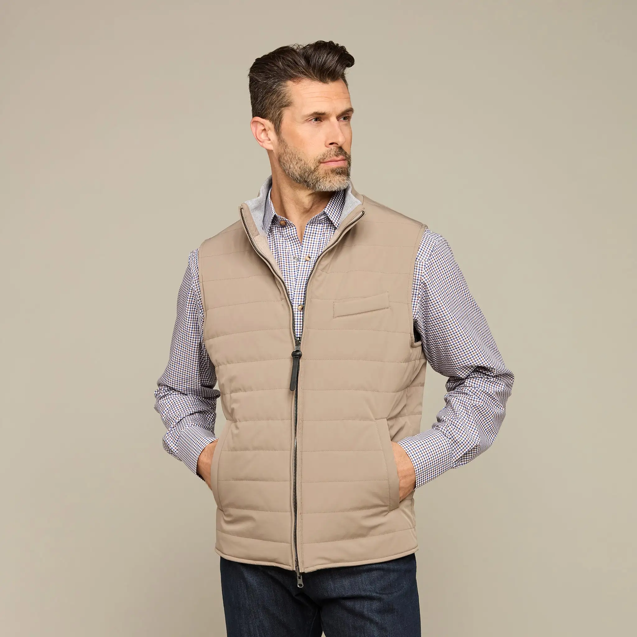 Gilroy Reversible Vest :: Oatmeal