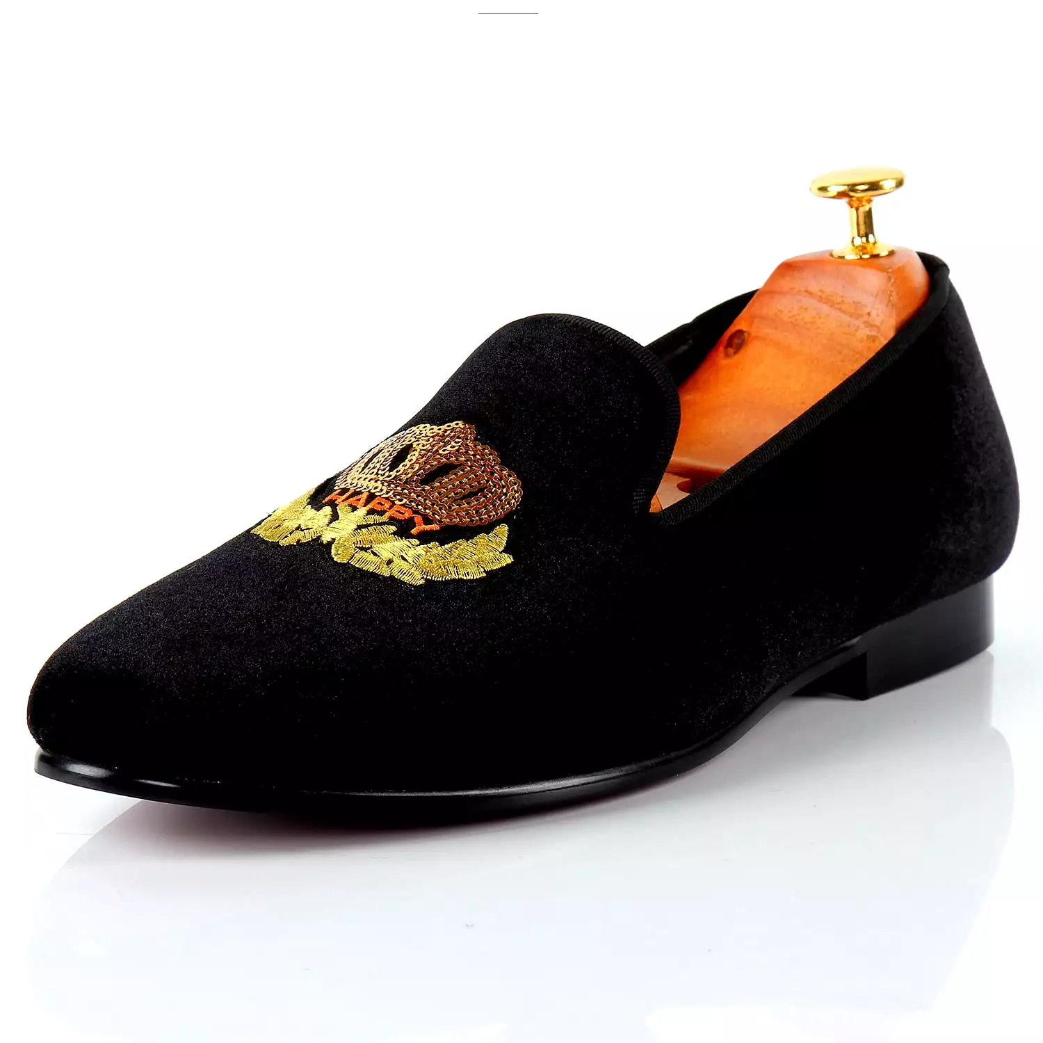 Harpelunde Velvet Loafer Men Flats Handmade Embroidered Casual Shoes