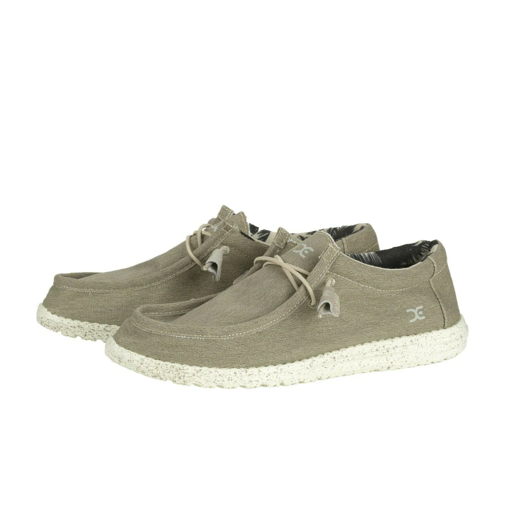 Hey Dude Mens Wally Stretch Casual Shoes- Beige