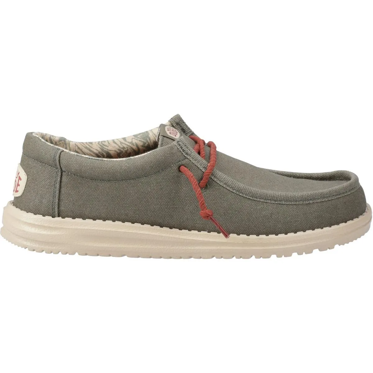 HEYDUDE Wally Waxed Canvas Shoes Olive