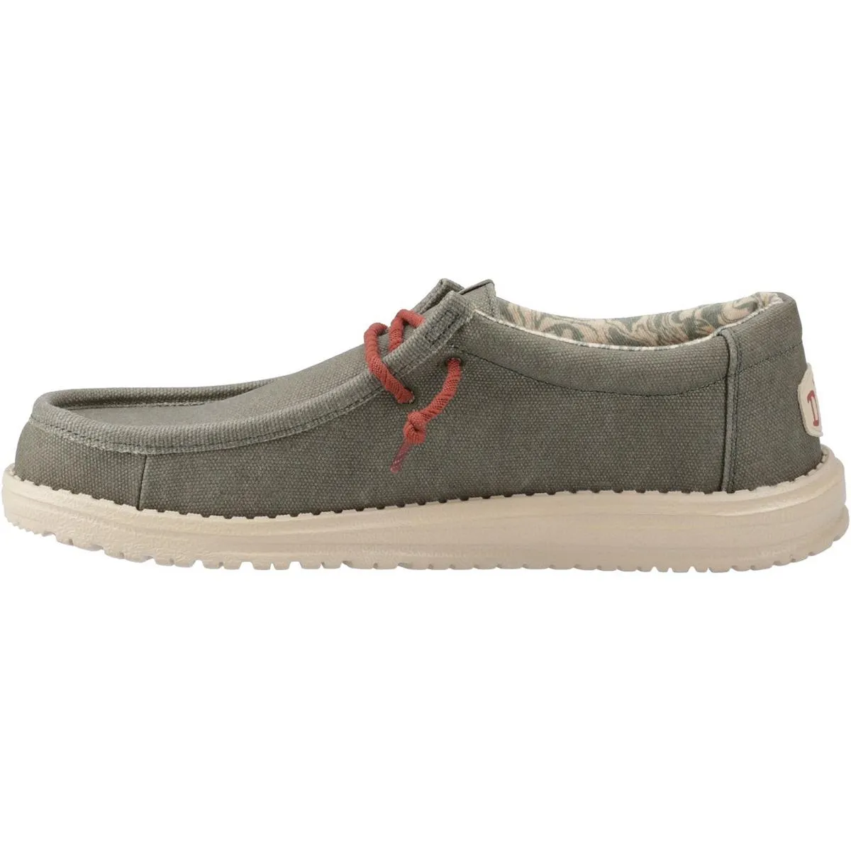 HEYDUDE Wally Waxed Canvas Shoes Olive