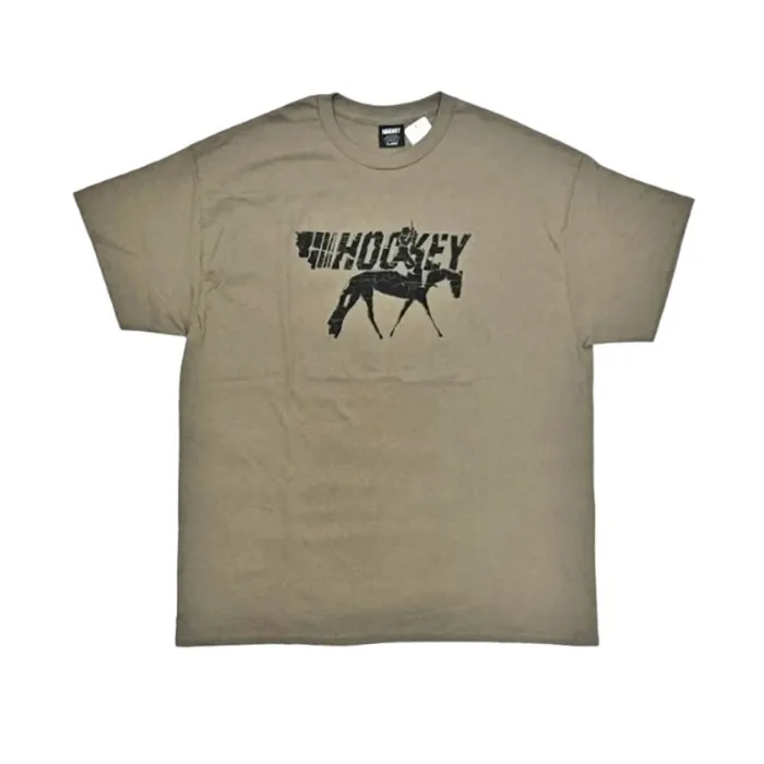 Hockey  |Crew Neck Unisex Street Style Plain Short Sleeves Khaki Logo