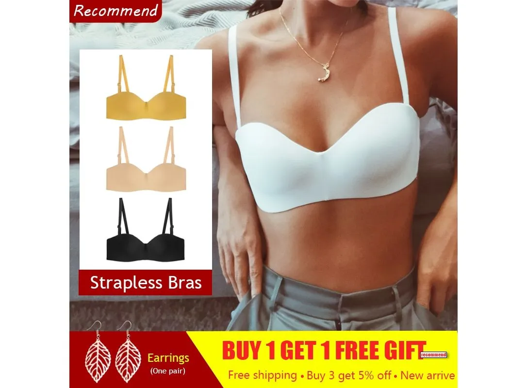 Invisible Push Up Strapless Bra For Wedding Without Strap Women Sexy Wireless Bralette Top Lingerie Brassiere Seamless Underwear