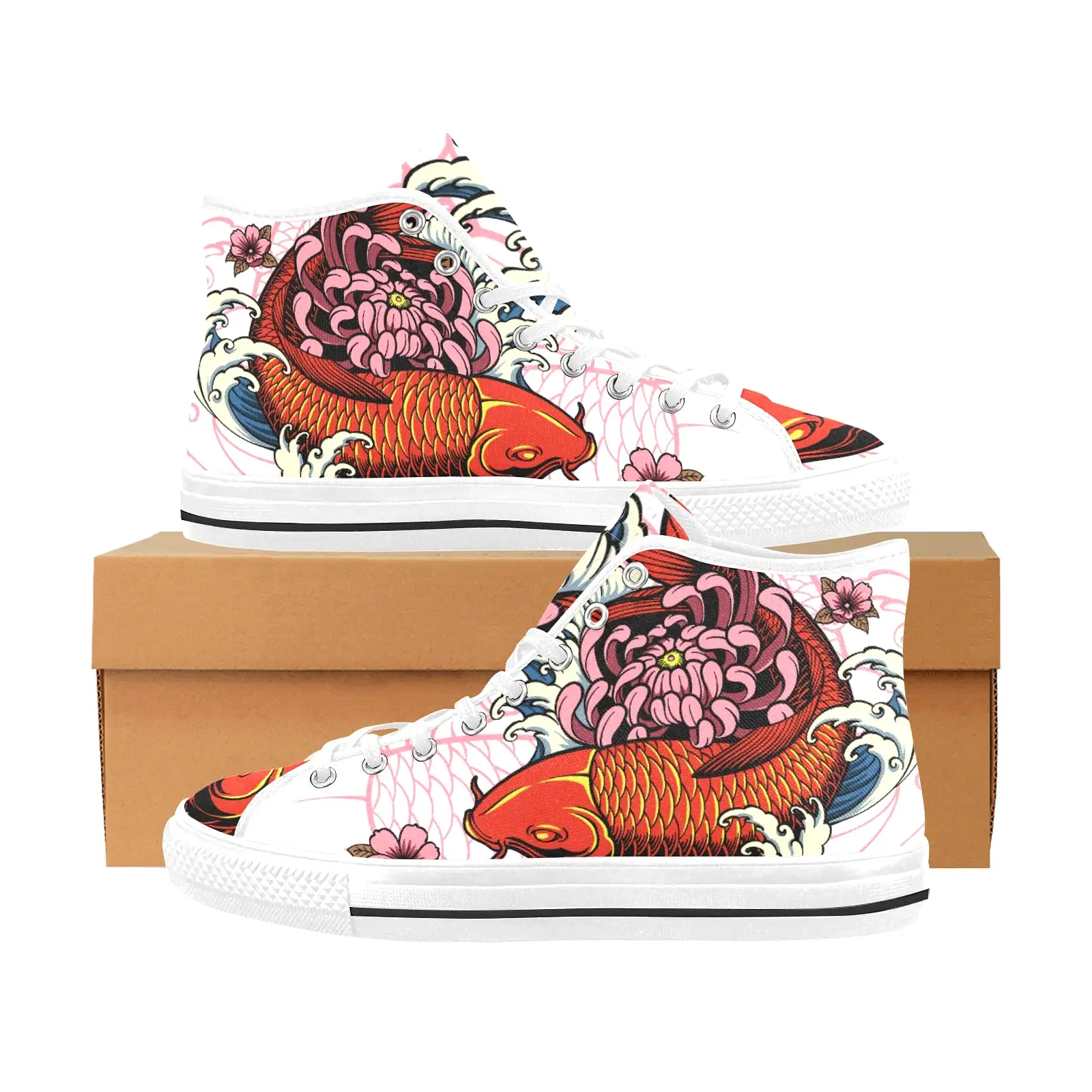 Japanese Koi High Top Canvas Shoes