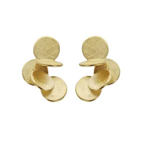 Joidart Fluttering Golden Discs Post Earrings