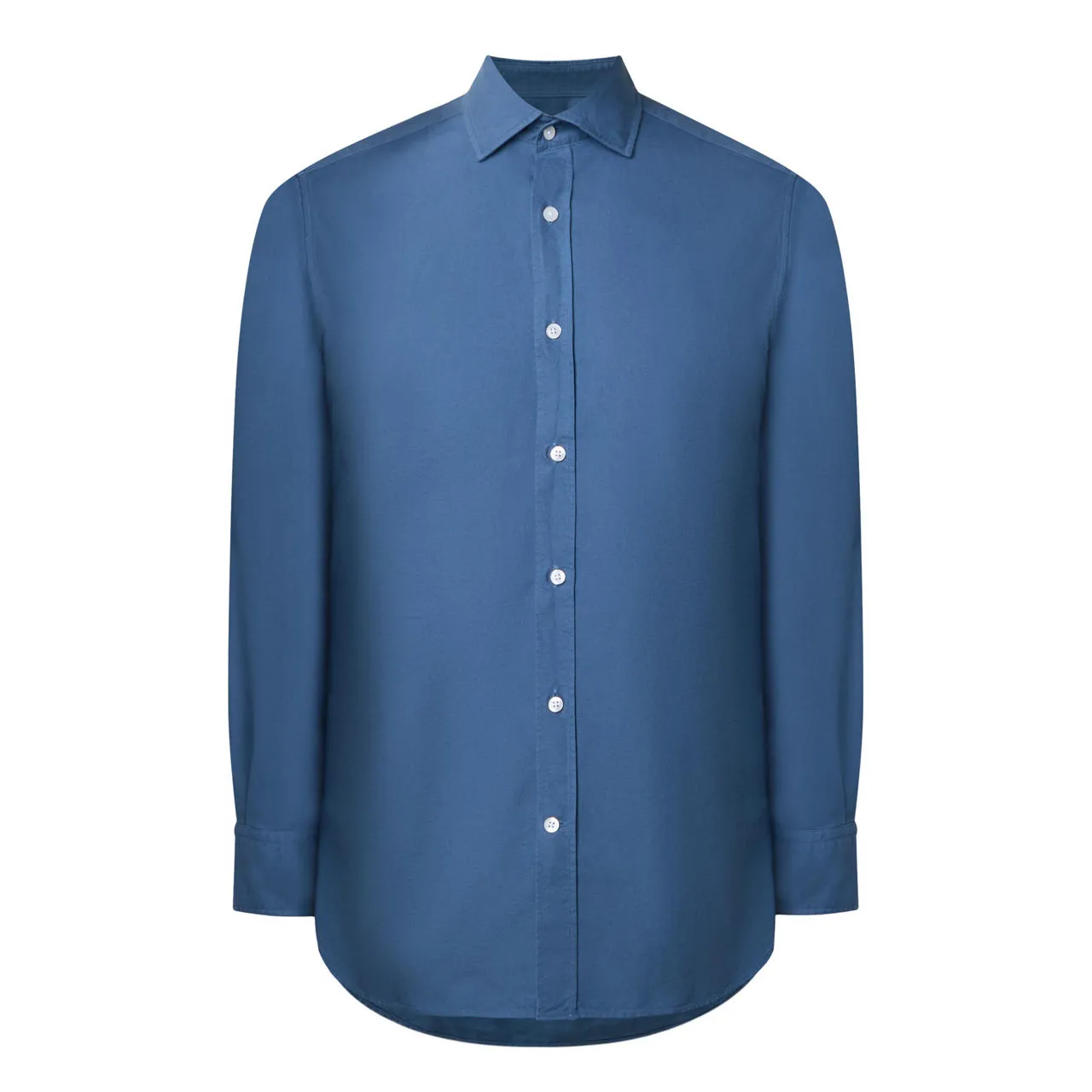 KEMPT Garment-Dyed Casual Shirt - Blue