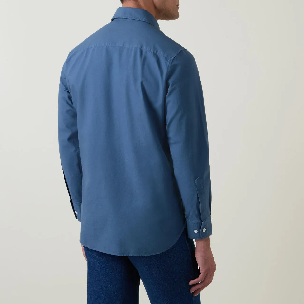 KEMPT Garment-Dyed Casual Shirt - Blue