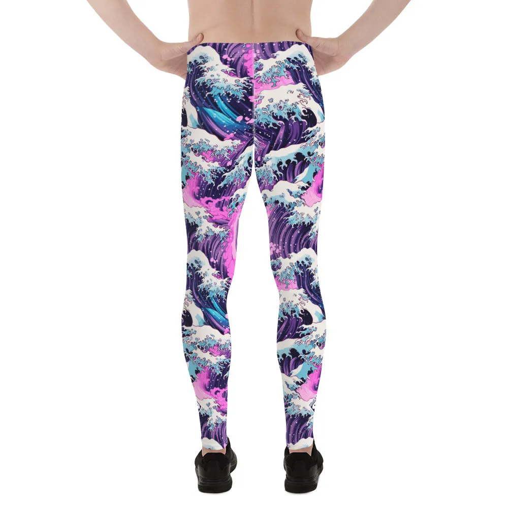 Men's Athletic Leggings - Purple Wave 003