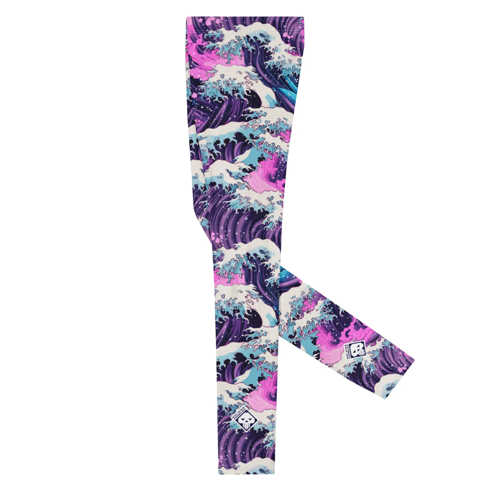 Men's Athletic Leggings - Purple Wave 003