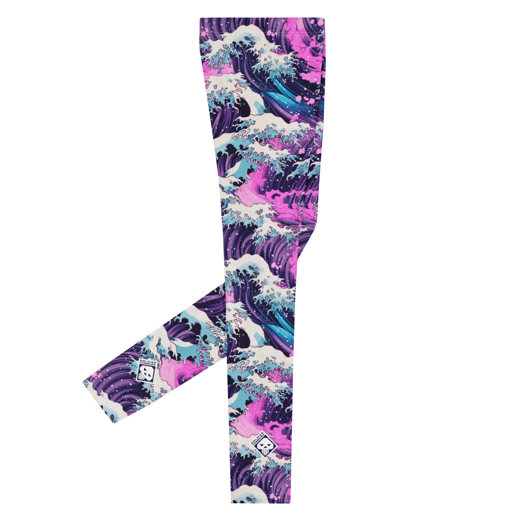 Men's Athletic Leggings - Purple Wave 003