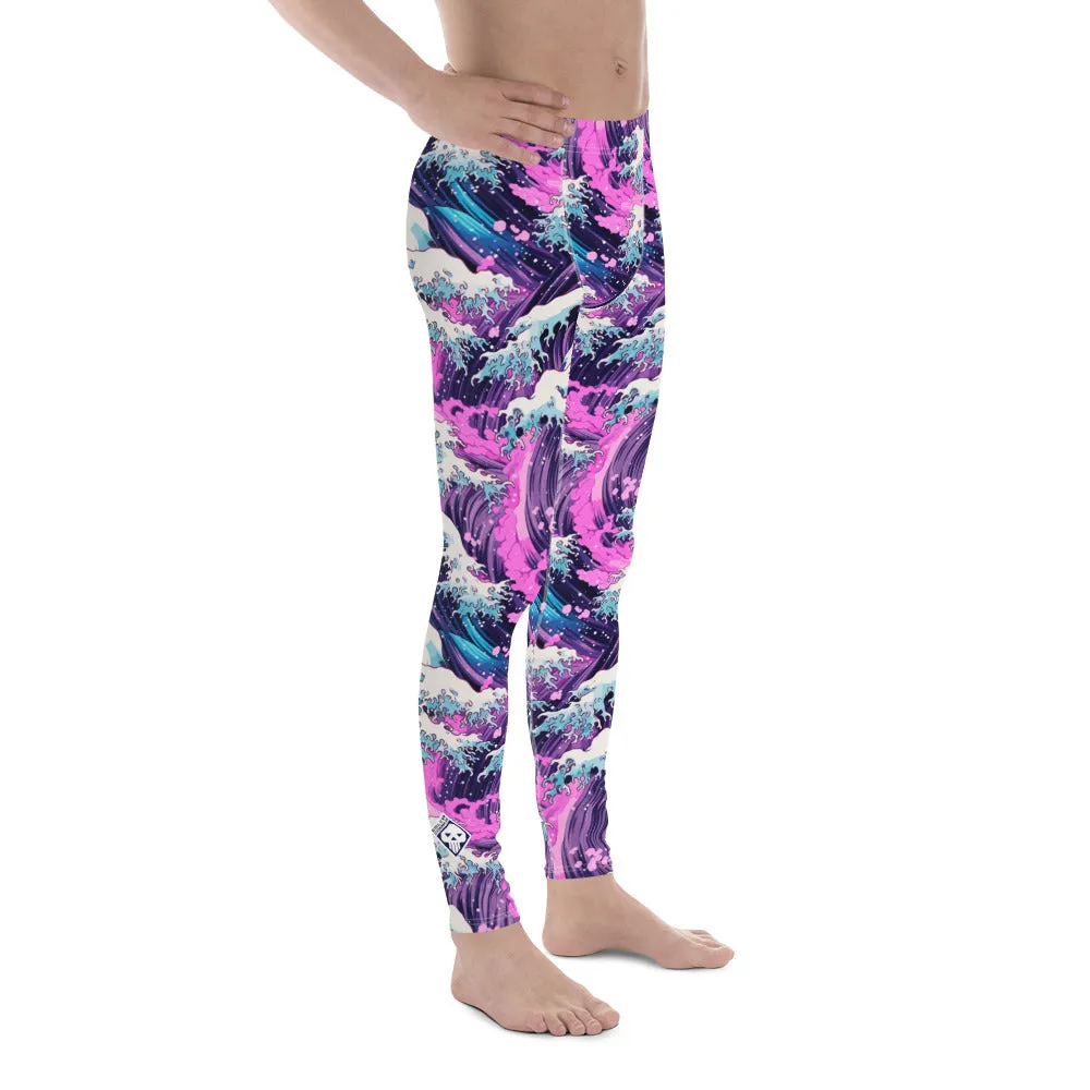 Men's Athletic Leggings - Purple Wave 003