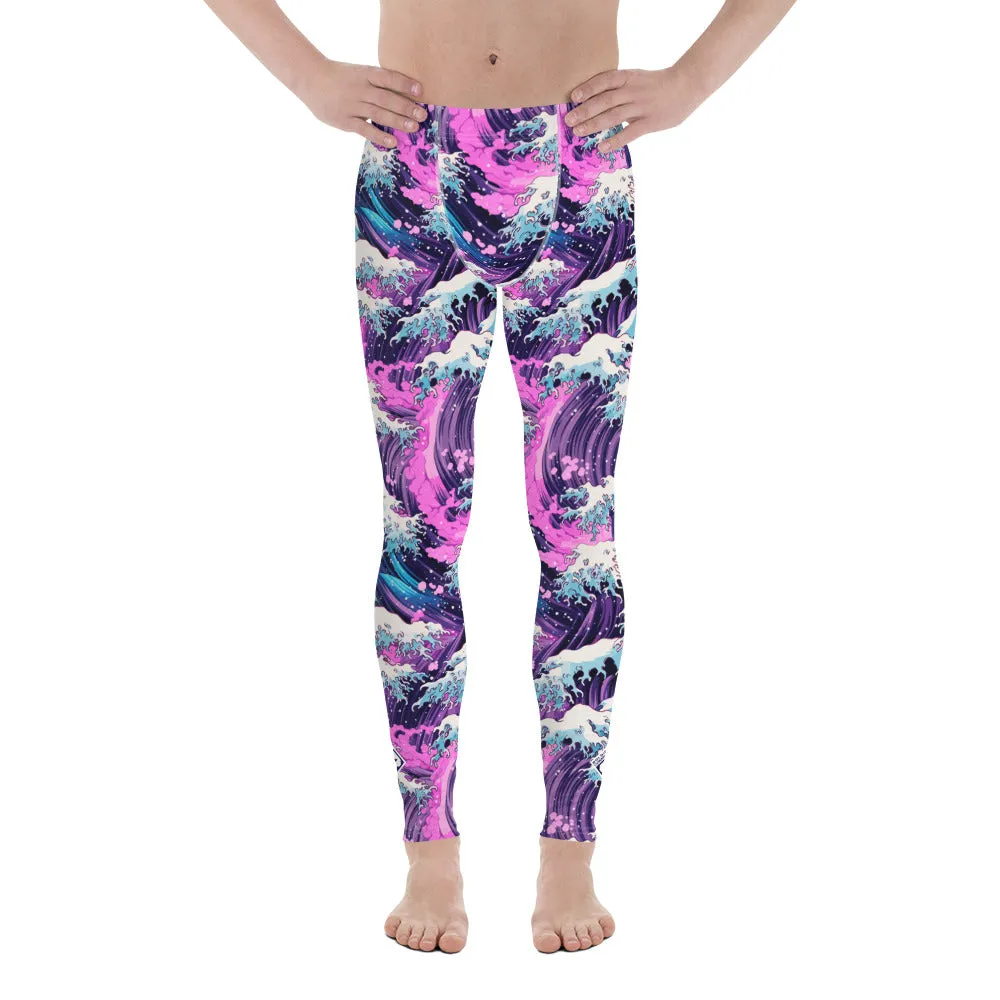 Men's Athletic Leggings - Purple Wave 003