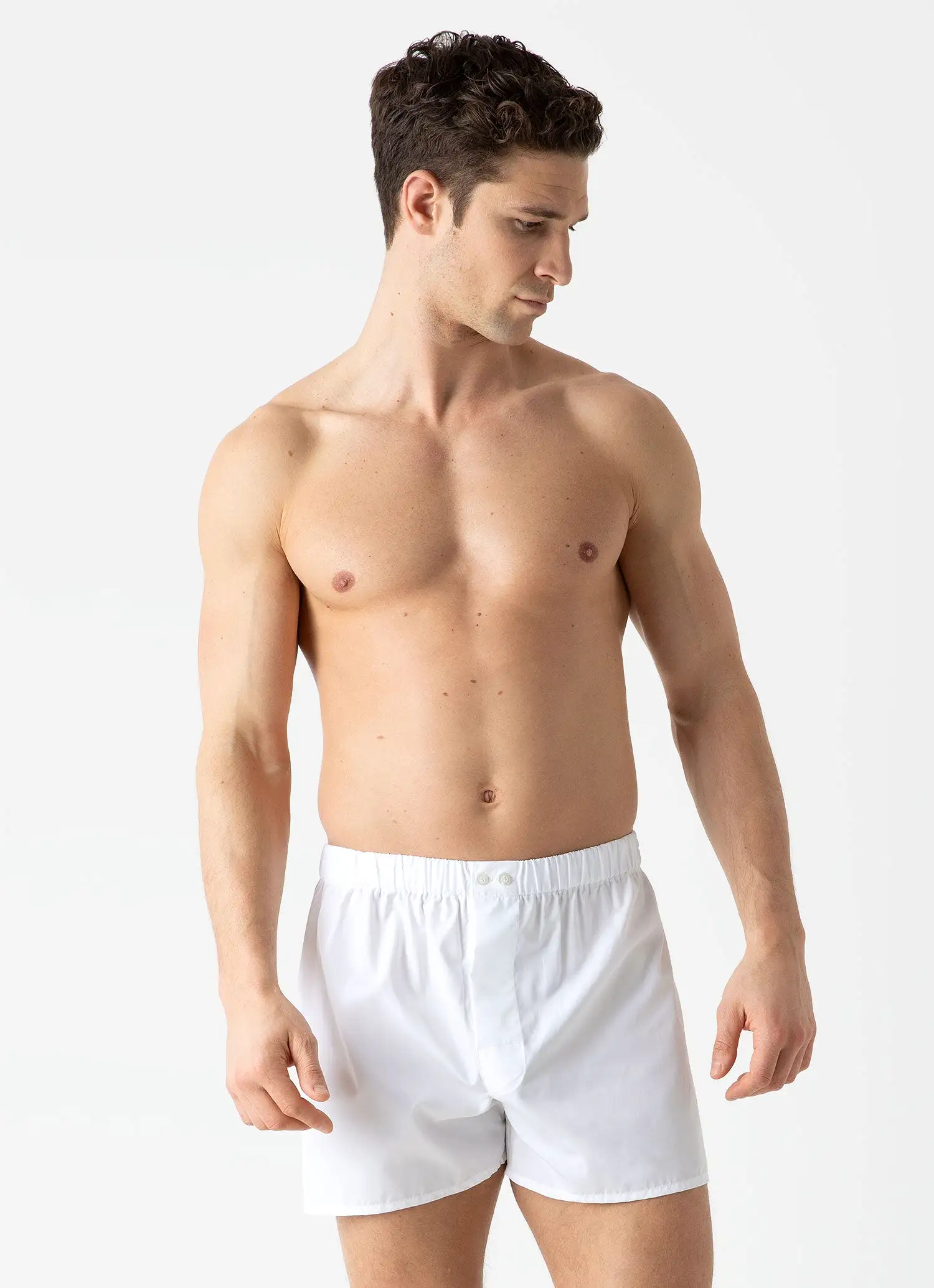 Men's Sea Island Cotton Boxer Short in White